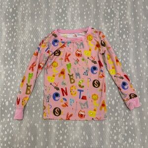 Little Sleepies Pink Alphabet Long Sleeve Pajama Top